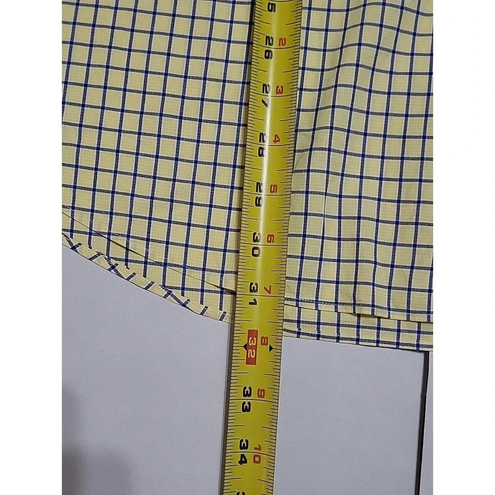 Ralph Lauren Polo Mens XXL Costume Fit Yellow Pony Plaid Long Sleeve Dress Shirt